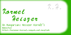 kornel heiszer business card